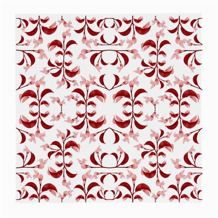 Floral Print Modern Pattern in Red and White Tones Glasses Cloth (Medium)