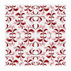 Floral Print Modern Pattern In Red And White Tones Glasses Cloth (medium, Two Sided) by dflcprints