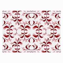 Floral Print Modern Pattern In Red And White Tones Glasses Cloth (large) by dflcprints