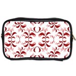 Floral Print Modern Pattern in Red and White Tones Travel Toiletry Bag (One Side) Front