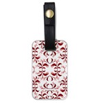 Floral Print Modern Pattern in Red and White Tones Luggage Tag (One Side) Front