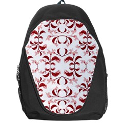 Floral Print Modern Pattern In Red And White Tones Backpack Bag by dflcprints