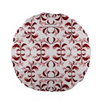 Floral Print Modern Pattern in Red and White Tones 15  Premium Flano Round Cushion  Front