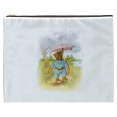 Vintage Drawing: Teddy Bear In The Rain Cosmetic Bag (xxxl)