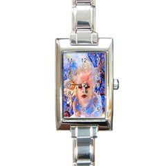 Magic Flower Rectangular Italian Charm Watch