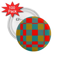 Squares In Retro Colors 2 25  Button (100 Pack)