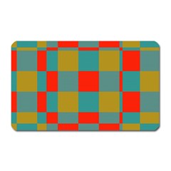 Squares In Retro Colors Magnet (rectangular) by LalyLauraFLM