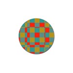 Squares in retro colors Golf Ball Marker Front