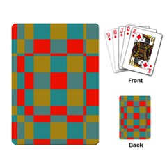 Squares In Retro Colors Playing Cards Single Design by LalyLauraFLM