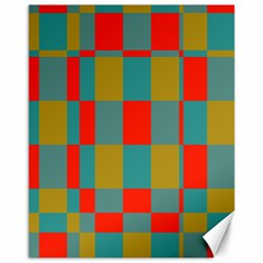 Squares In Retro Colors Canvas 11  X 14  by LalyLauraFLM