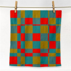 Squares In Retro Colors Face Towel by LalyLauraFLM