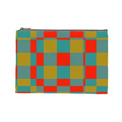 Squares In Retro Colors Cosmetic Bag (large) by LalyLauraFLM