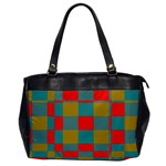 Squares in retro colors Oversize Office Handbag (One Side) Front