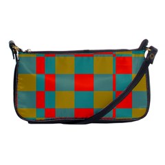 Squares In Retro Colors Shoulder Clutch Bag