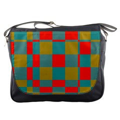 Squares In Retro Colors Messenger Bag by LalyLauraFLM