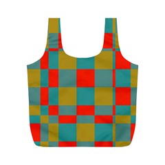 Squares In Retro Colors Full Print Recycle Bag (m)