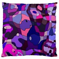 Blue Purple Chaos Large Cushion Case (two Sides) by LalyLauraFLM