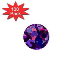 Blue Purple Chaos 1  Mini Button (100 Pack)  by LalyLauraFLM