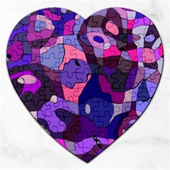 Blue Purple Chaos Jigsaw Puzzle (heart) by LalyLauraFLM