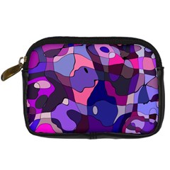 Blue Purple Chaos Digital Camera Leather Case by LalyLauraFLM