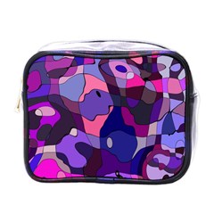 Blue Purple Chaos Mini Toiletries Bag (one Side)