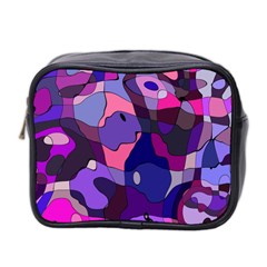 Blue Purple Chaos Mini Toiletries Bag (two Sides) by LalyLauraFLM