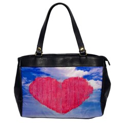 Pop Art Style Love Concept Oversize Office Handbag (one Side) by dflcprints