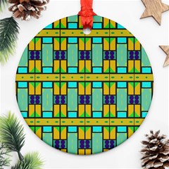 Different Shapes Pattern Round Ornament (two Sides)