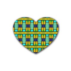 Different Shapes Pattern Rubber Coaster (heart)