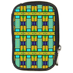 Different Shapes Pattern Compact Camera Leather Case