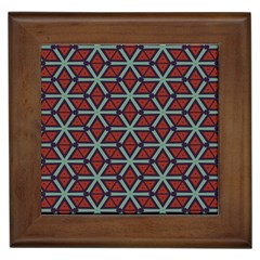 Cubes Pattern Abstract Design Framed Tile by LalyLauraFLM