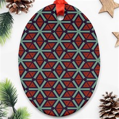 Cubes pattern abstract design Ornament (Oval)