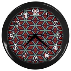 Cubes Pattern Abstract Design Wall Clock (black) by LalyLauraFLM