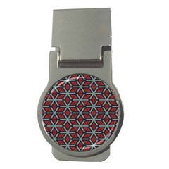 Cubes pattern abstract design Money Clip (Round)