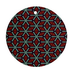 Cubes pattern abstract design Round Ornament (Two Sides)