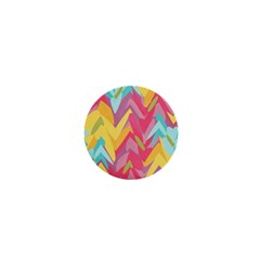 Paint Strokes Abstract Design 1  Mini Button by LalyLauraFLM