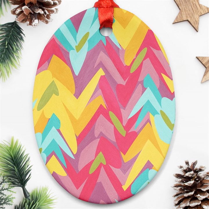 Paint strokes abstract design Ornament (Oval)