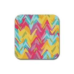 Paint Strokes Abstract Design Rubber Coaster (square)