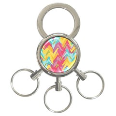 Paint Strokes Abstract Design 3-ring Key Chain