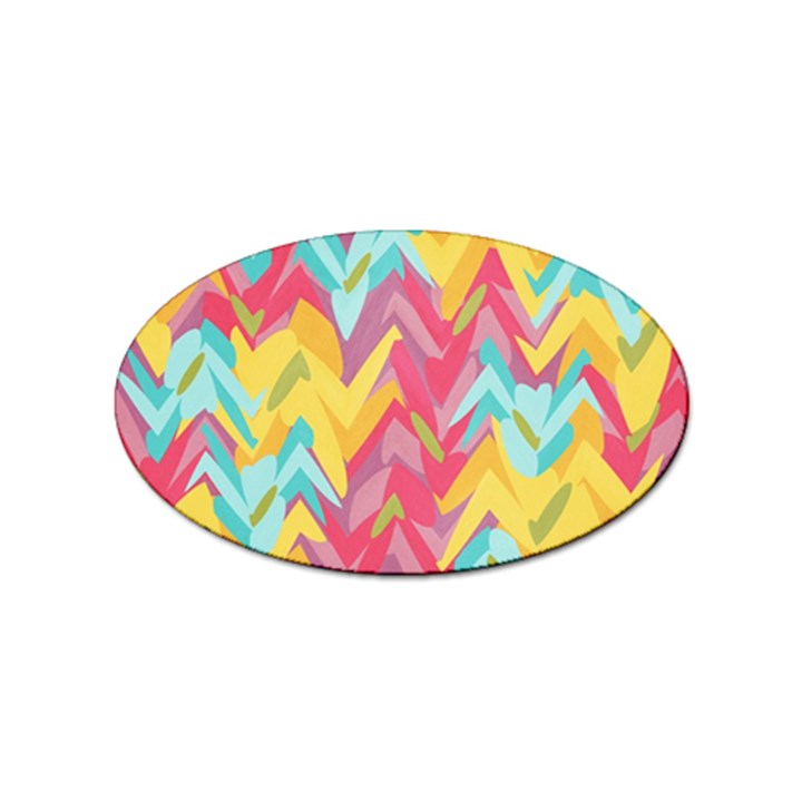 Paint strokes abstract design Sticker (Oval)