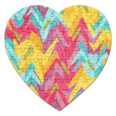 Paint Strokes Abstract Design Jigsaw Puzzle (heart) by LalyLauraFLM