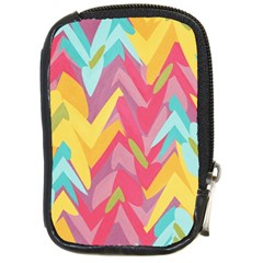 Paint Strokes Abstract Design Compact Camera Leather Case