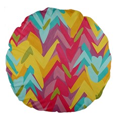 Paint Strokes Abstract Design 18  Premium Round Cushion  by LalyLauraFLM