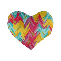 Paint Strokes Abstract Design 16  Premium Heart Shape Cushion 