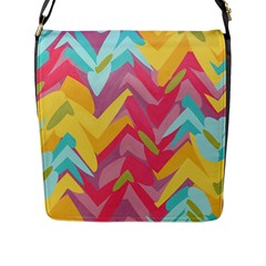 Paint Strokes Abstract Design Flap Closure Messenger Bag (large) by LalyLauraFLM