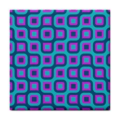 Blue Purple Squares Pattern Tile Coaster