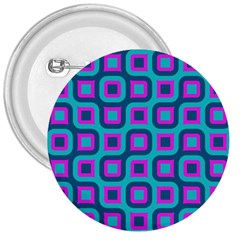 Blue Purple Squares Pattern 3  Button