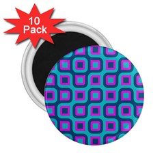 Blue Purple Squares Pattern 2 25  Magnet (10 Pack)