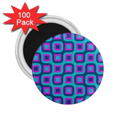 Blue Purple Squares Pattern 2 25  Magnet (100 Pack) 