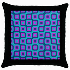 Blue Purple Squares Pattern Throw Pillow Case (black)